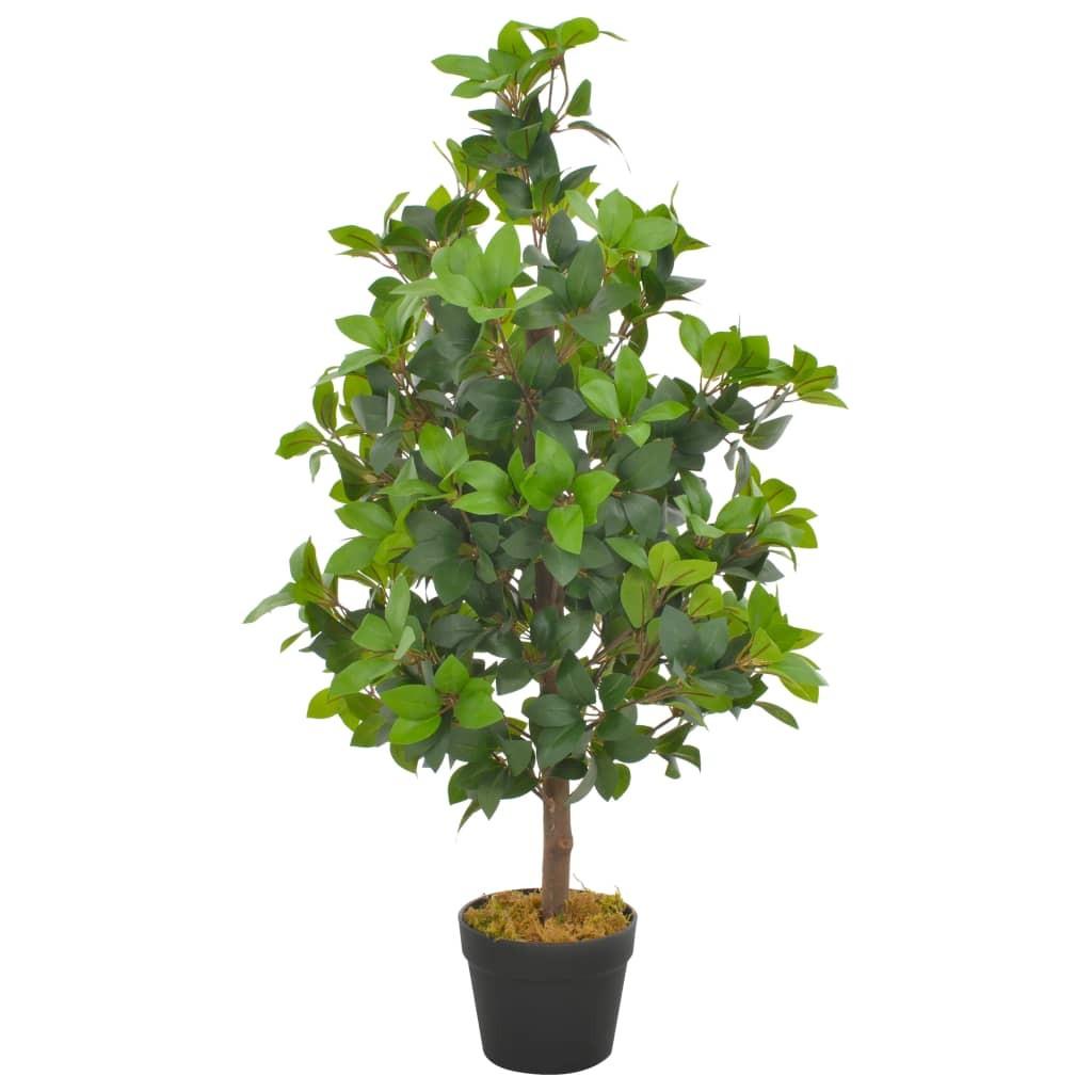 Kunstig plante laurbærtræ med urtepotte grøn 90 cm