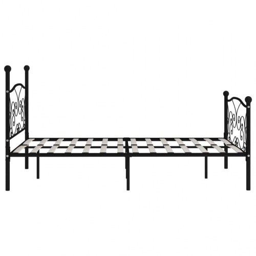 Sengestel med lamelbund 160 × 200 cm - metal, sort