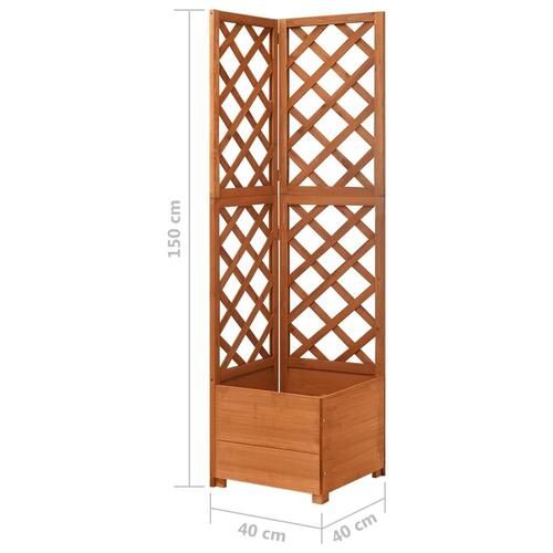 Espalier med plantekasse til hjørne 40x40x150 cm fyrretræ