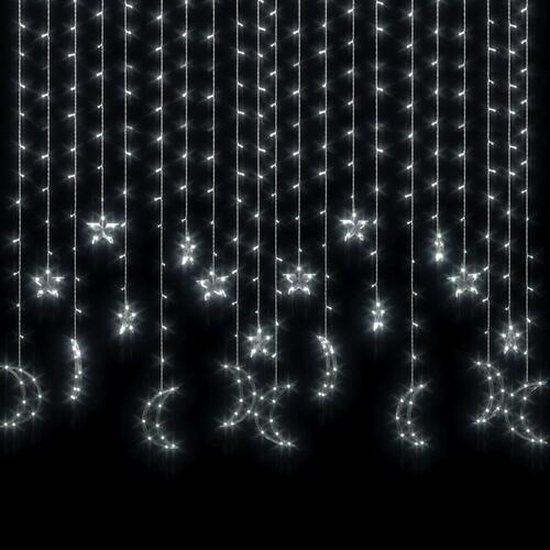 Fairy lights-lyskæder stjerne og måne 345 LED'er kold hvid