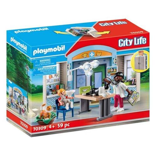 Playset City Life Veterinary Clinic Box Playmobil 70309 (59 stk)