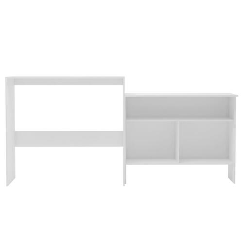 Barbord med 2 bordplader 130x40x120 cm hvid