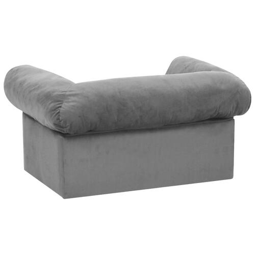 Hundesofa med skuffe 75x50x38 cm plys grå