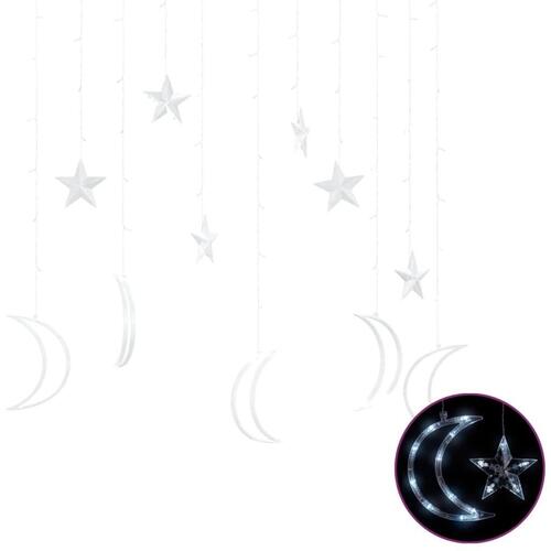 Fairy lights-lyskæder stjerne og måne 138 LED'er kold hvid
