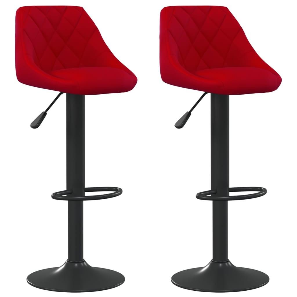 Barstole 2 stk. fløjl vinrød billede