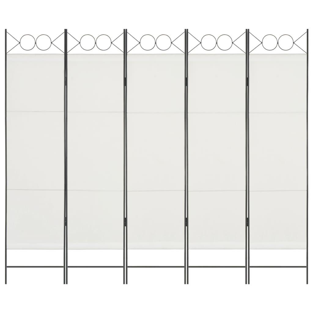 5-panels rumdeler 200 x 180 cm hvid