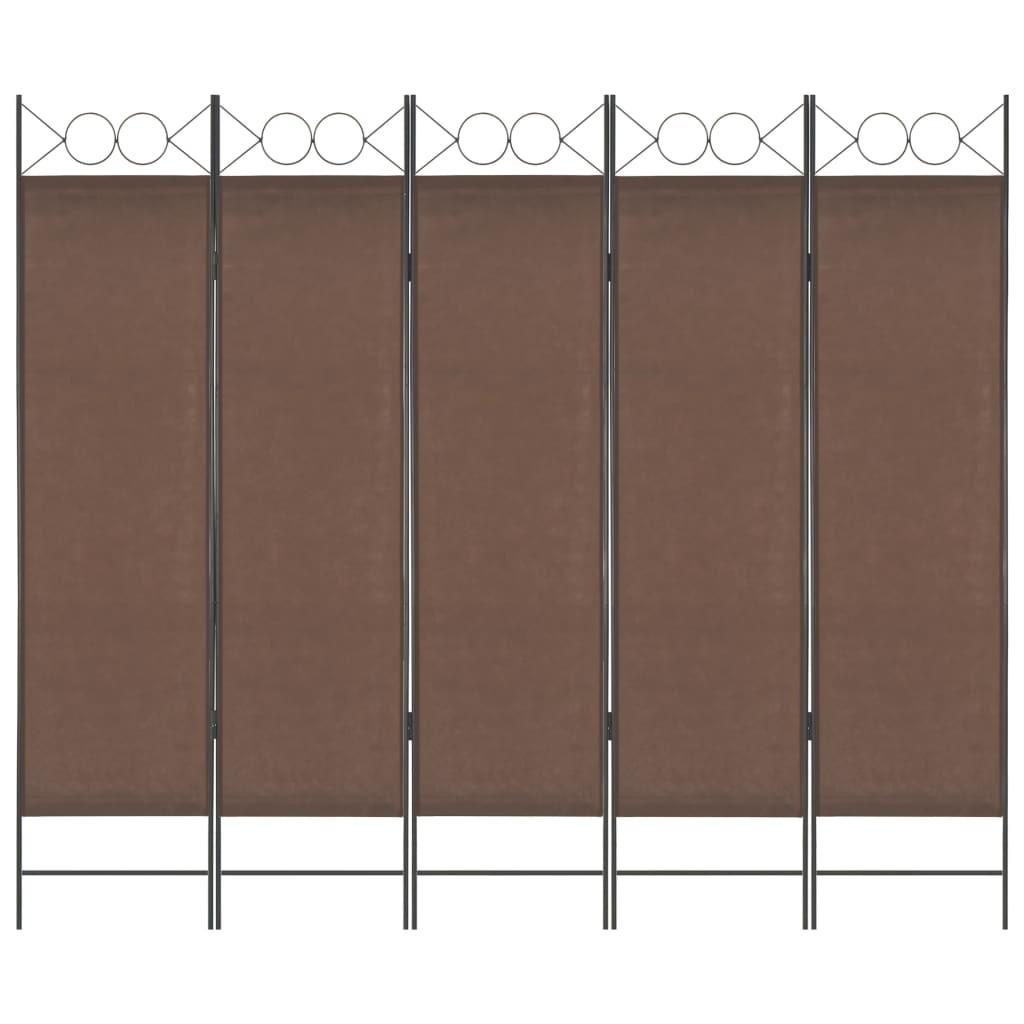5-panels rumdeler 200 x 180 cm brun