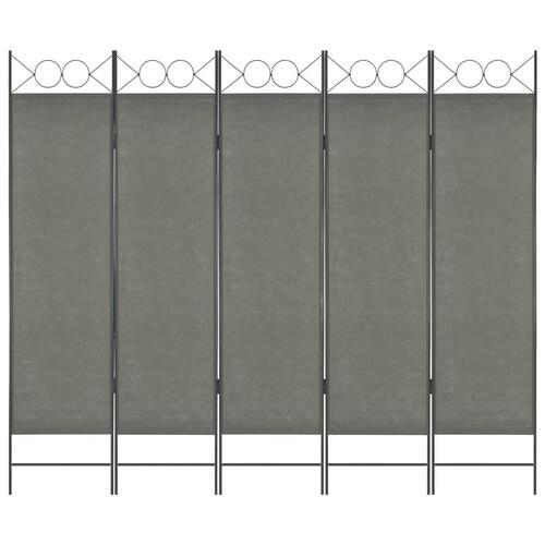 5-panels rumdeler 200 x 180 cm antracitgrå