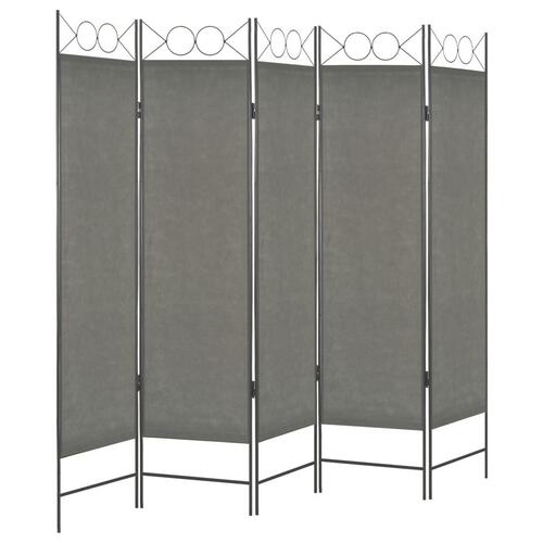 5-panels rumdeler 200 x 180 cm antracitgrå