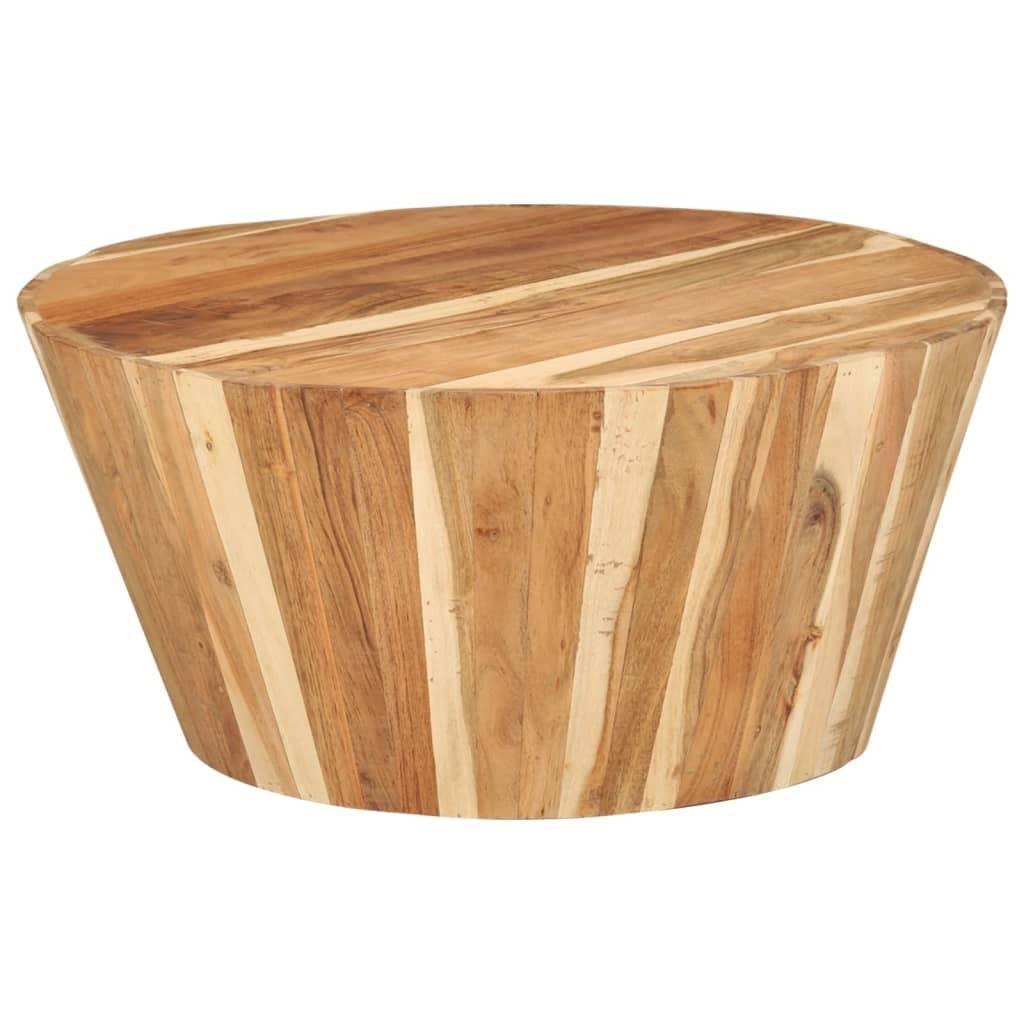 Sofabord Ø65 x 31 cm i massivt akacietræ - naturlig finish