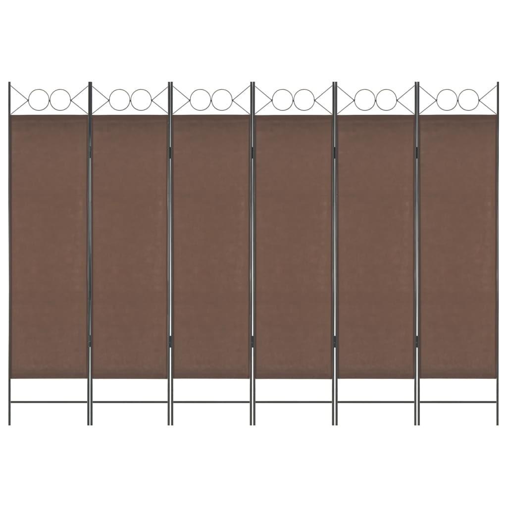 6-panels rumdeler 240 x 180 cm brun