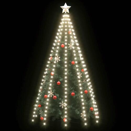 Lysnet til juletræ 250 lysdioder 250 cm kold hvidt lys