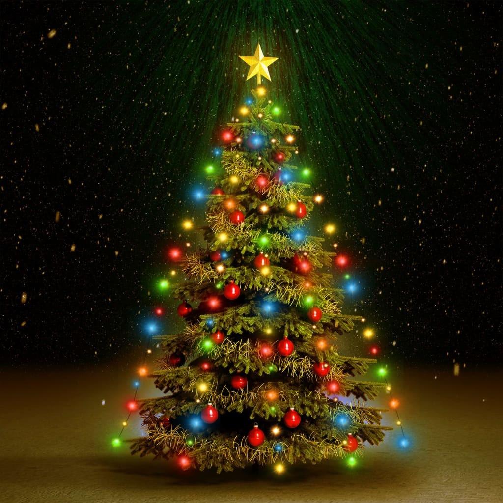 Lysnet til juletræ 210 lysdioder 210 cm flerfarvet
