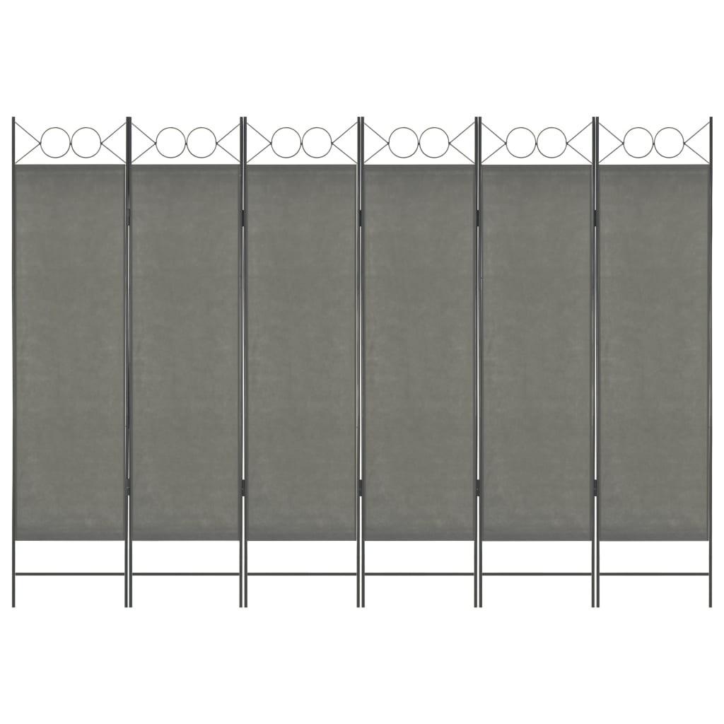 6-panels rumdeler 240 x 180 cm antracitgrå