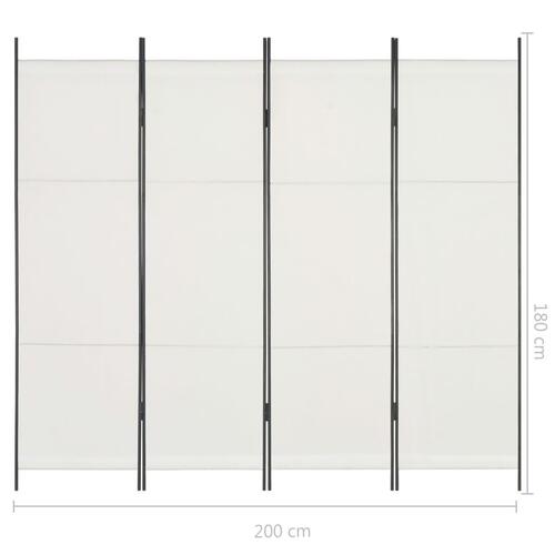 4-panels rumdeler 200 x 180 cm hvid