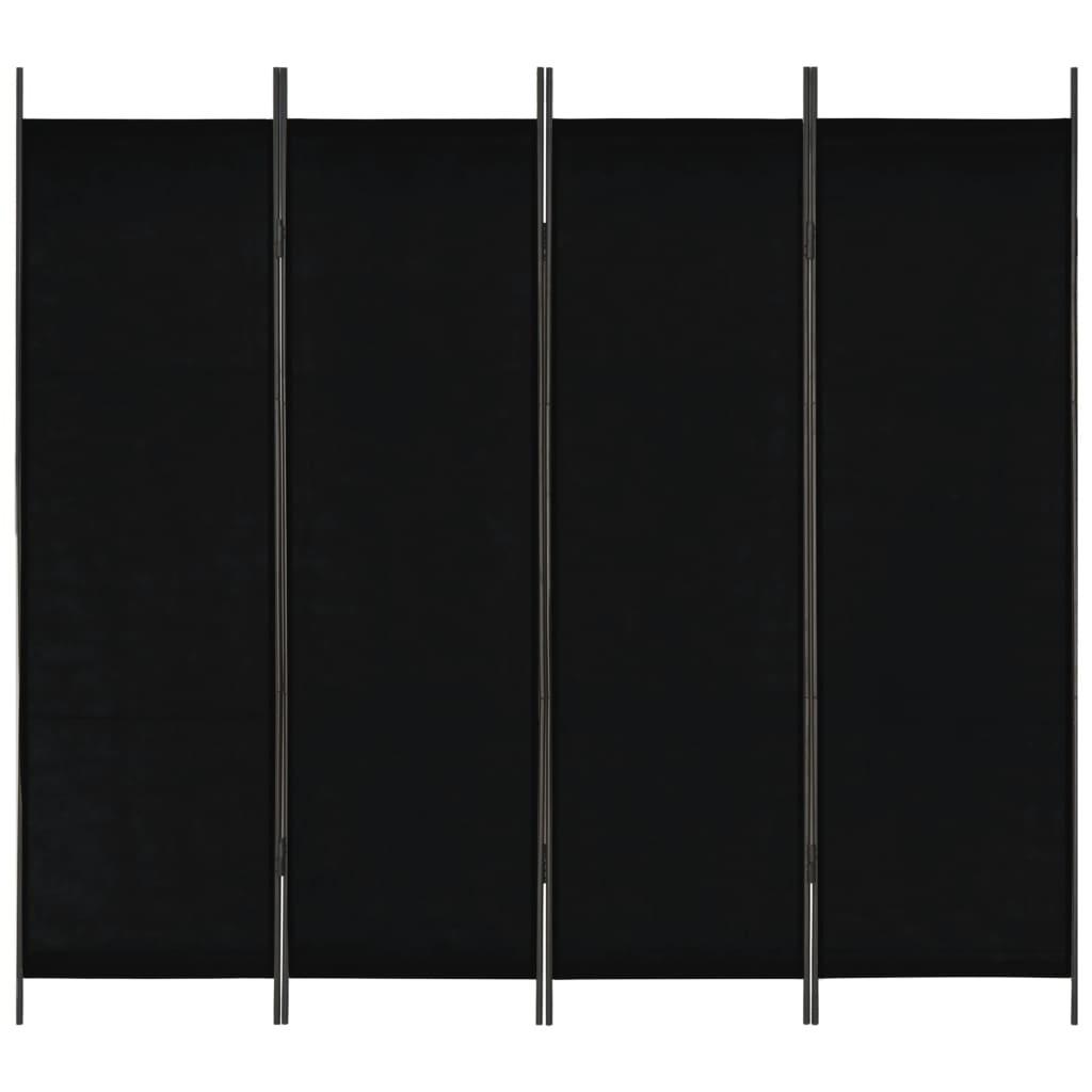 4-panels rumdeler 200 x 180 cm sort