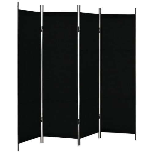 4-panels rumdeler 200 x 180 cm sort