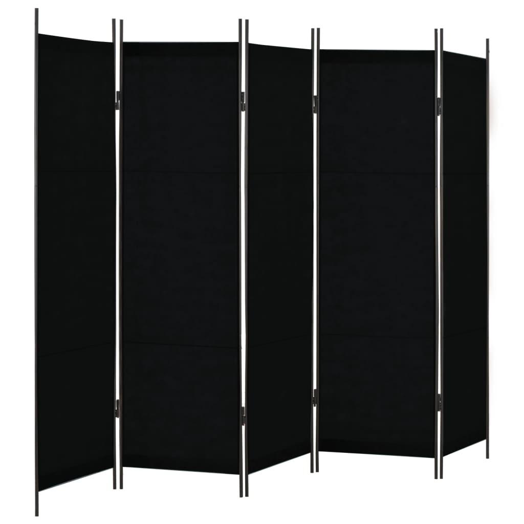 5-panels rumdeler 250 x 180 cm sort