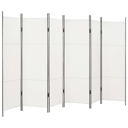 6-panels rumdeler 300 x 180 cm hvid