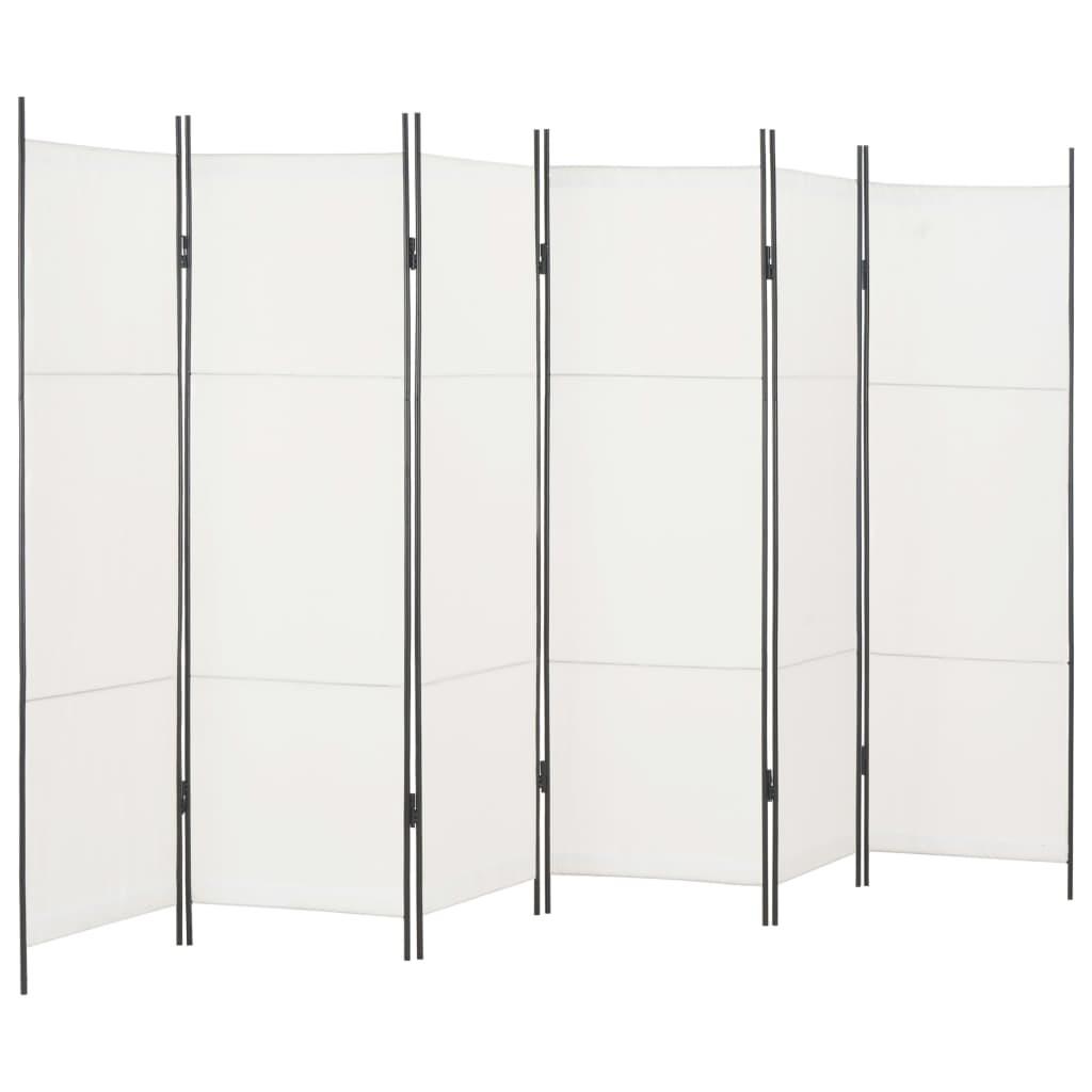 6-panels rumdeler 300 x 180 cm hvid