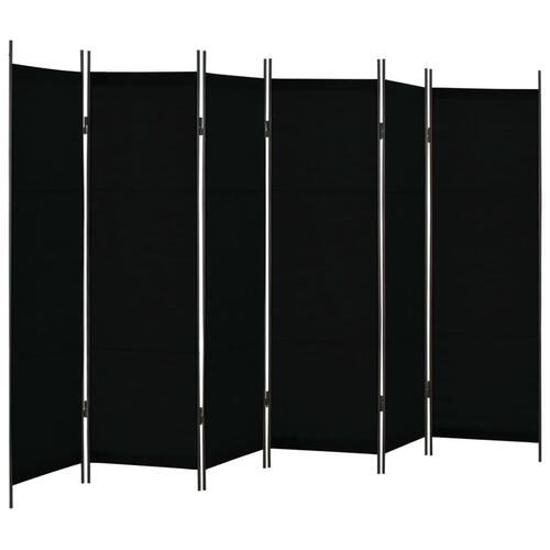 6-panels rumdeler 300 x 180 cm sort