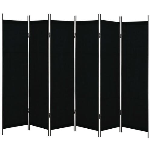 6-panels rumdeler 300 x 180 cm sort
