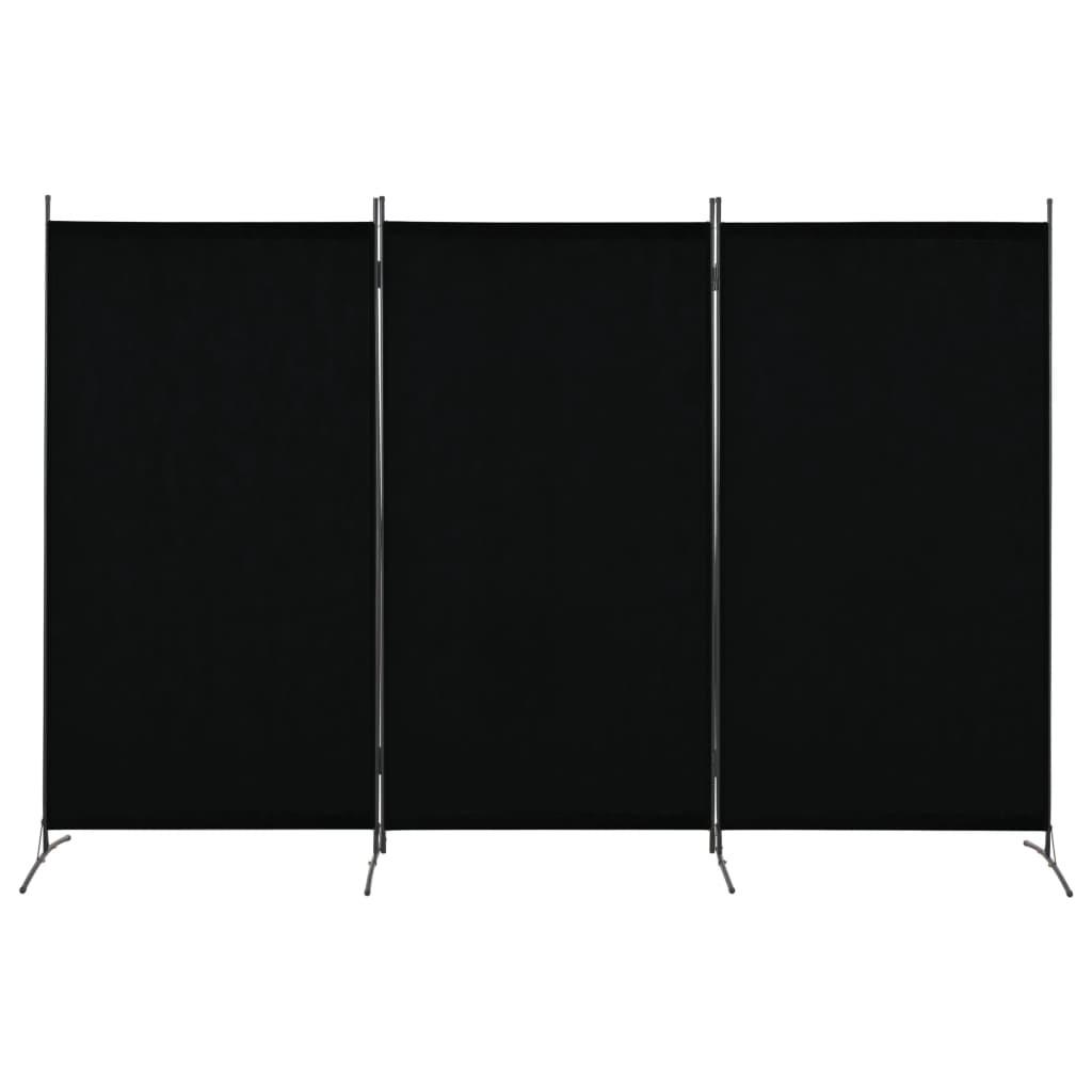 3-panels rumdeler 260 x 180 cm sort