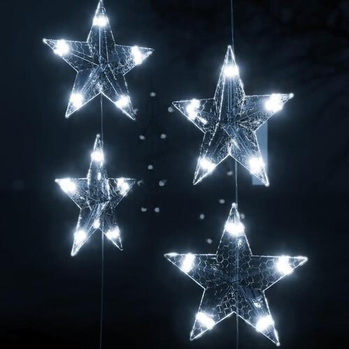 LED-lysgardin med stjerner 200 LED'er 8 funktioner kold hvid