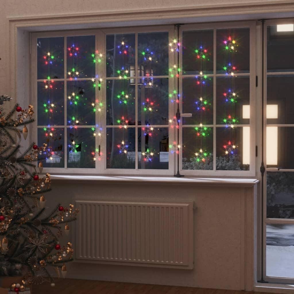 LED-lysgardin m. stjerner 200 LED'er 8 funktioner farverigt lys