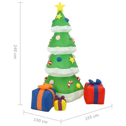 Oppustelige juletræ med LED indendørs og udendørs brug 240 cm
