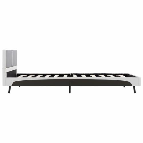 Sengestel 90 x 200 cm grå og hvid kunstlæder