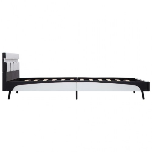Sengestel med LED 160 x 200 cm - hvid/sort