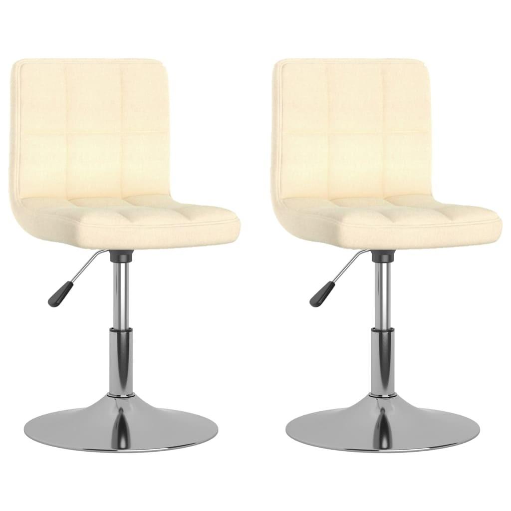 drejelige spisebordsstole 2 stk. stof cremefarvet