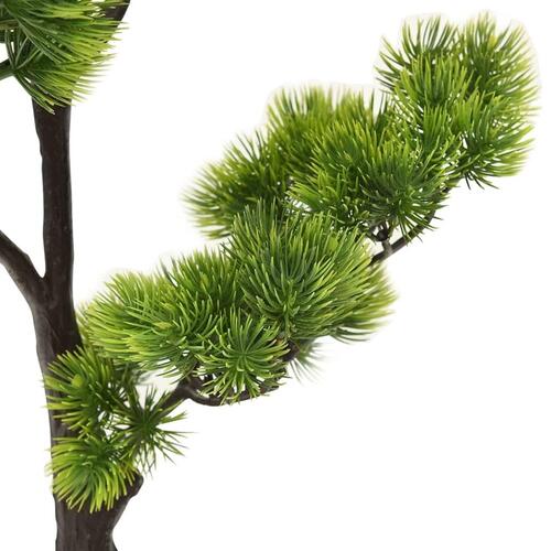 Kunstigt fyrretræs-bonsaitræ med potte 60 cm grøn