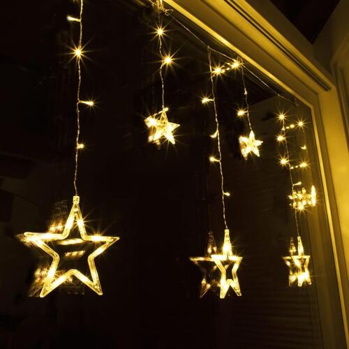 lysende stjernegardin Fairy med 63 LED'er
