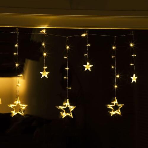 lysende stjernegardin Fairy med 63 LED'er