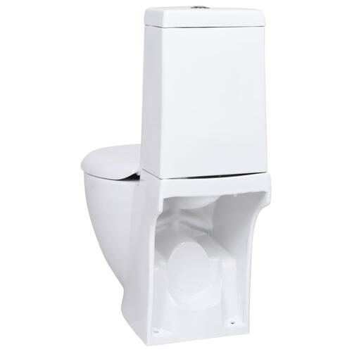 Keramisk toilet afløb i bunden rund hvid