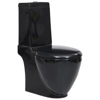 Keramisk toilet afløb i bunden rund sort