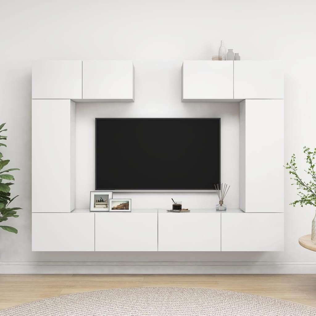 Tv-skabe 6 dele spånplade hvid