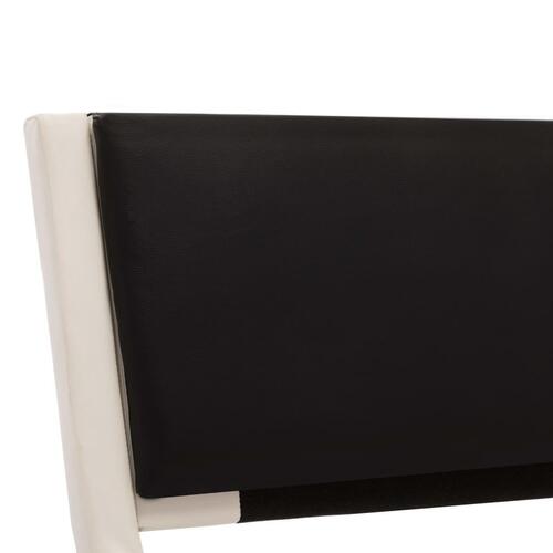 Sengestel 180 x 200 cm kunstlæder hvid og sort