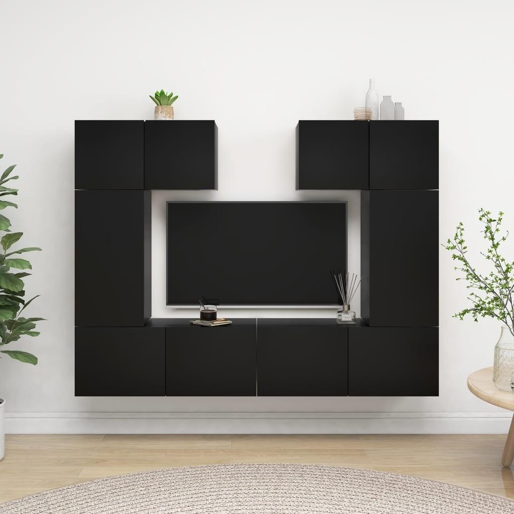 Tv-skabe 6 dele spånplade sort