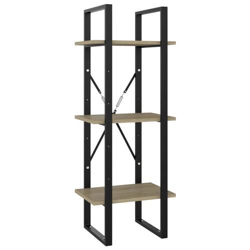 Bogreol 5 hylder 40x30x175 cm konstrueret træ sonoma-eg