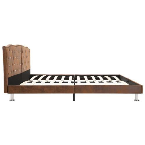 Sengestel brun imiteret ruskind 160 x 200 cm