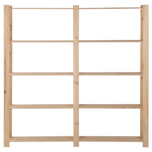 Opbevaringsreol i 5 niveauer 170x28,5x170 cm massivt fyrretræ