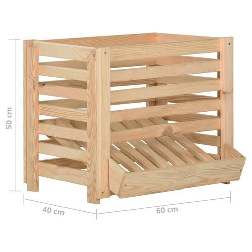 Kartoffelkasse 60x40x50 cm massivt fyrretræ