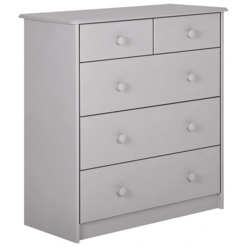 Kommode 75x35x80 cm massivt fyrretræ grå