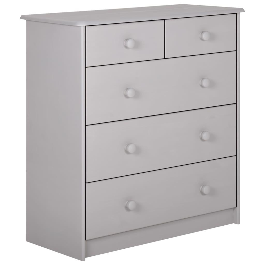Kommode 75x35x80 cm massivt fyrretræ grå