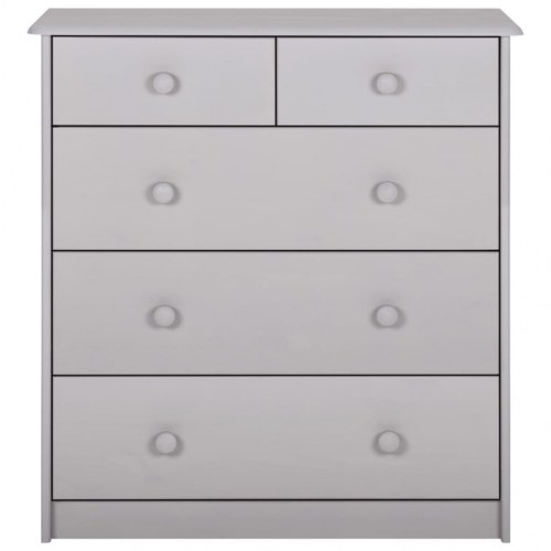 Kommode 75x35x80 cm massivt fyrretræ grå