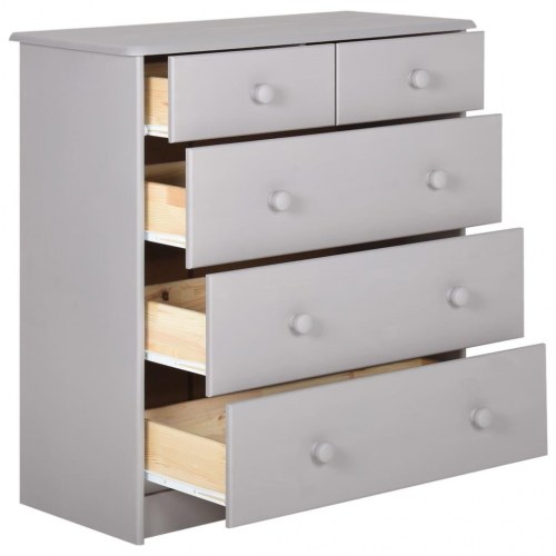 Kommode 75x35x80 cm massivt fyrretræ grå