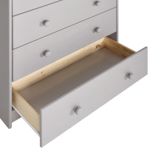 Kommode 75x35x80 cm massivt fyrretræ grå